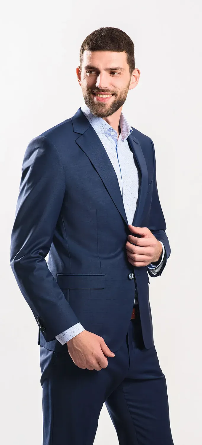 Alain Delon abito Slim Fit blu navy elasticizzato XL