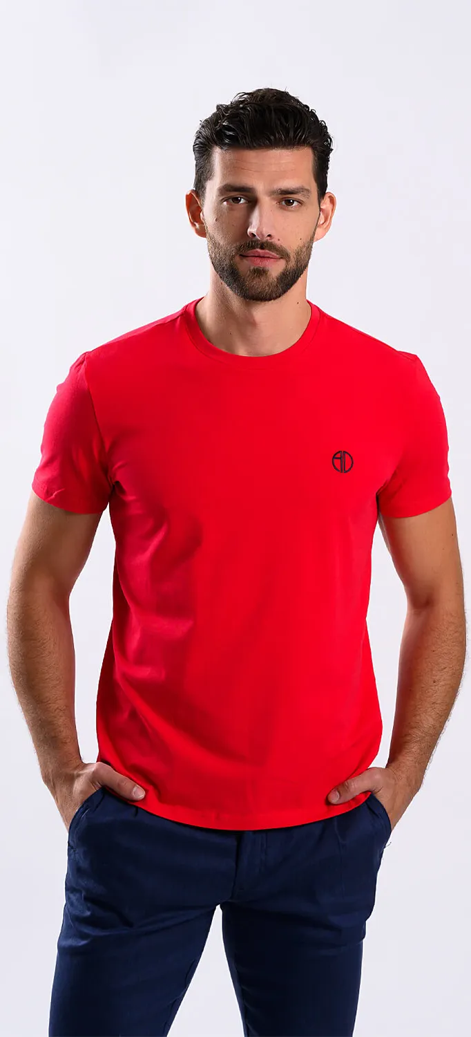 Alain Delon t-shirt slim rossa jersey cotone stretch