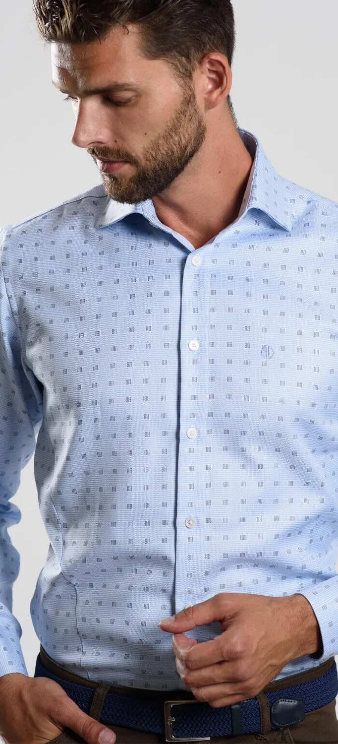 Alain Delon Blue Classic Fit camicia taglia 45 quadretti