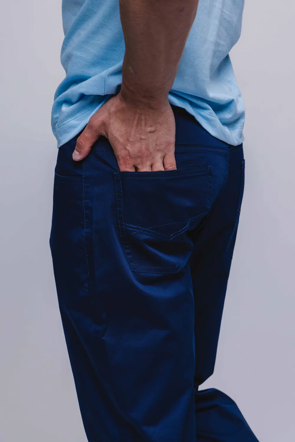 Alain Delon pantalone blu casual elasticizzato cotone