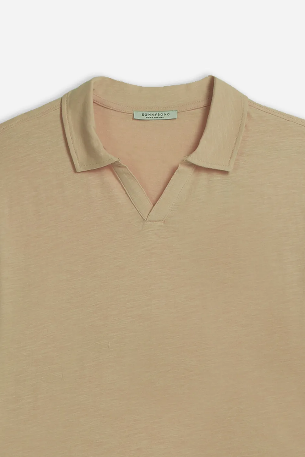 Sonny Bono Slub Collo Derby Polo Sabbia Cotone