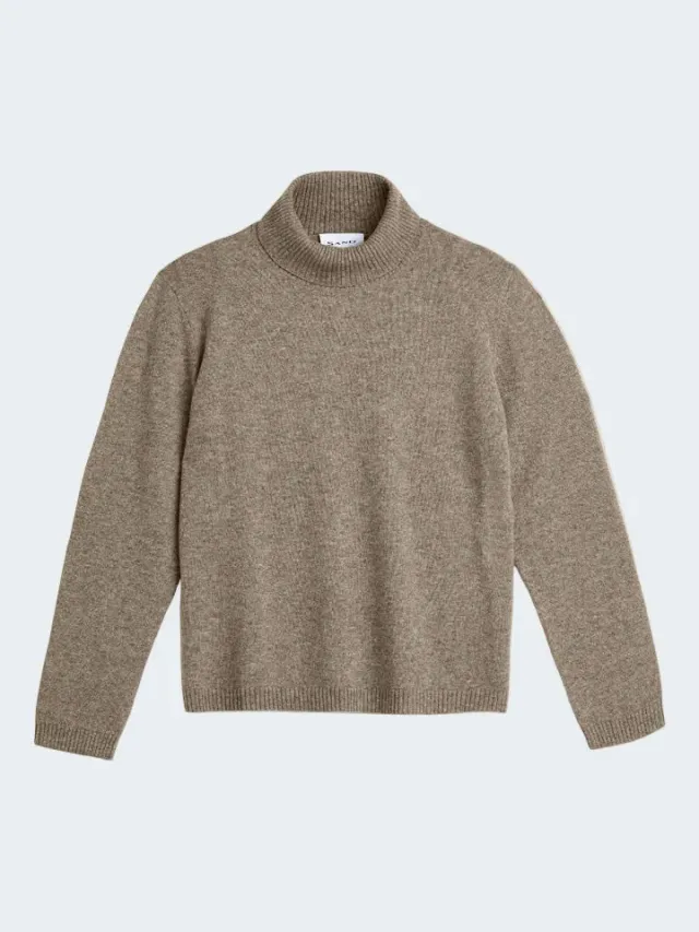 Sand Menswear Delmy maglione yak dolcevita cammello