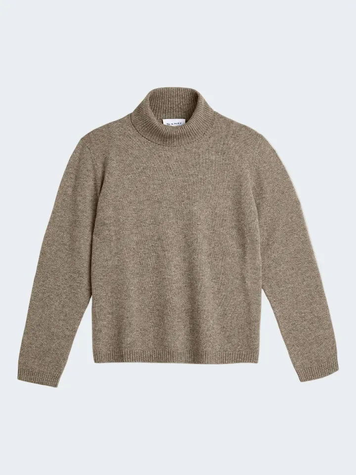 Sand Menswear Delmy maglione yak dolcevita cammello