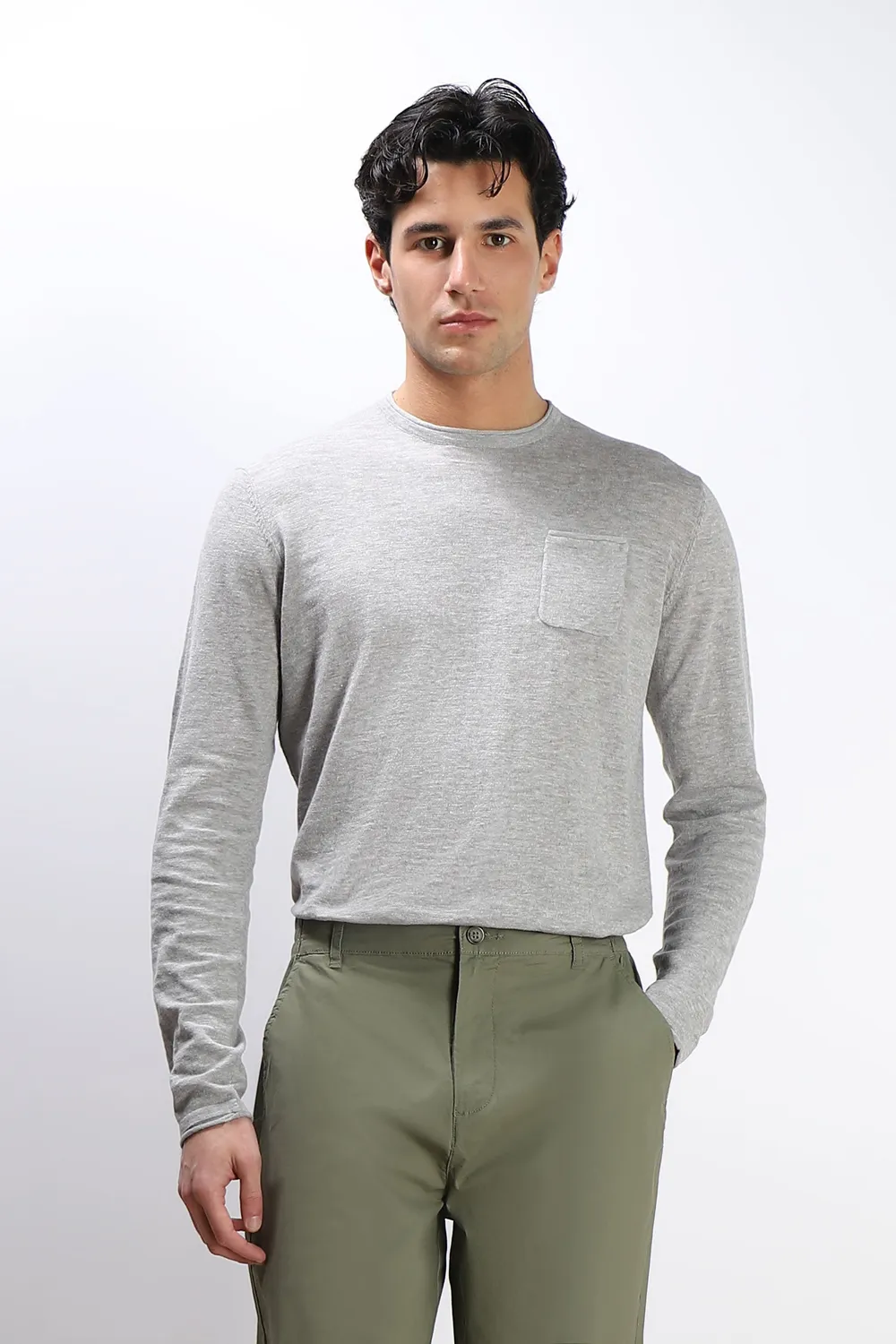 Sonny Bono Taschino maglia cotone grigio medio
