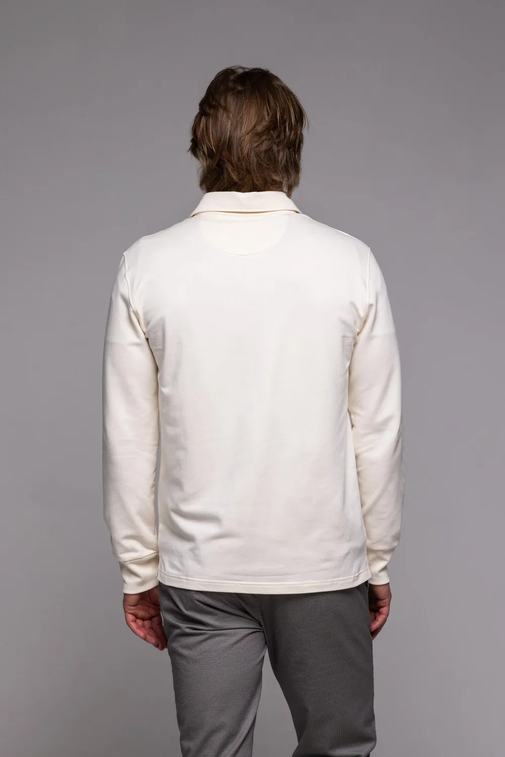 Alain Delon polo crema manica lunga cotone modal