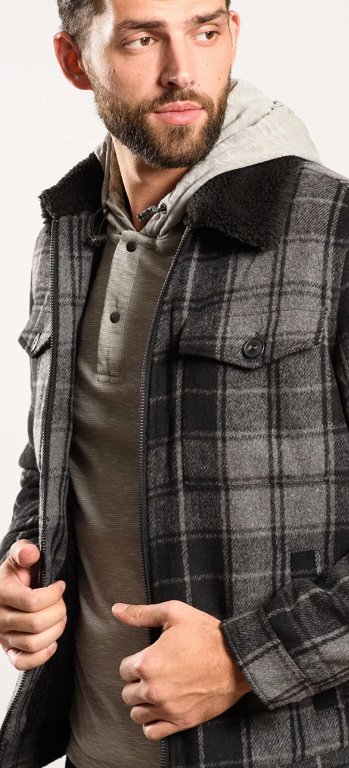 Alain Delon giacca flanella grigia a quadri slim fit