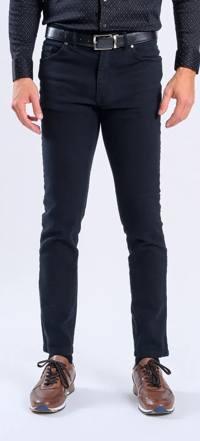 Alain Delon Jeans Slim Fit Neri Elasticizzati