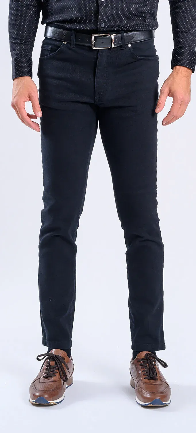 Alain Delon Jeans Slim Fit Neri Elasticizzati