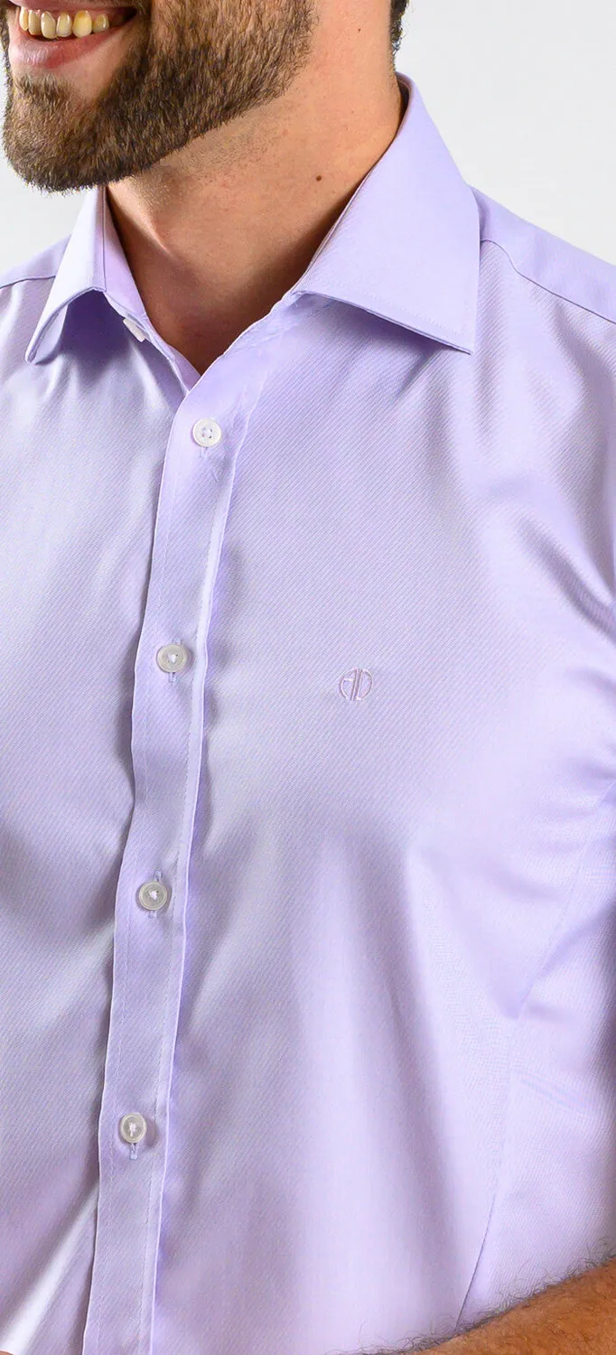 Alain Delon Extra Slim Fit camicia viola manica corta