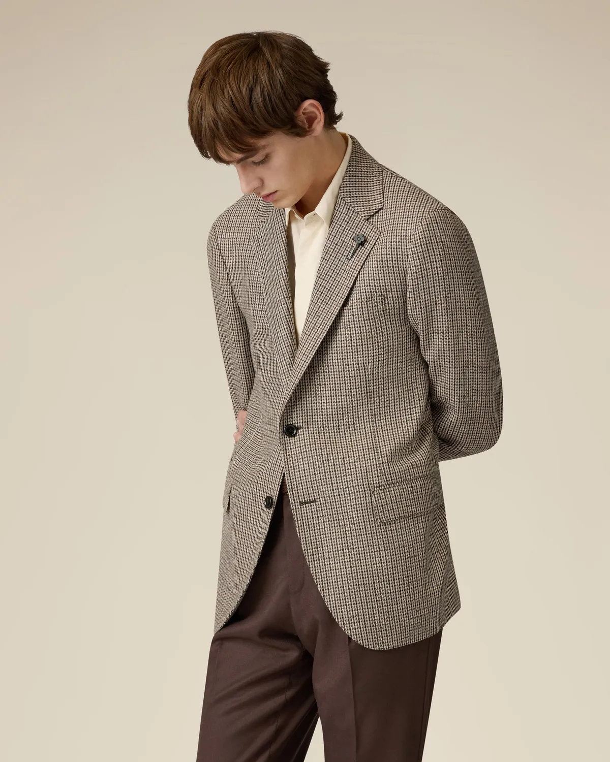 Lardini Iconic Giacca monopetto cashmere beige