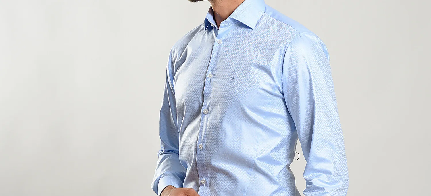 Alain Delon camicia extra slim fit azzurra 40 cotone