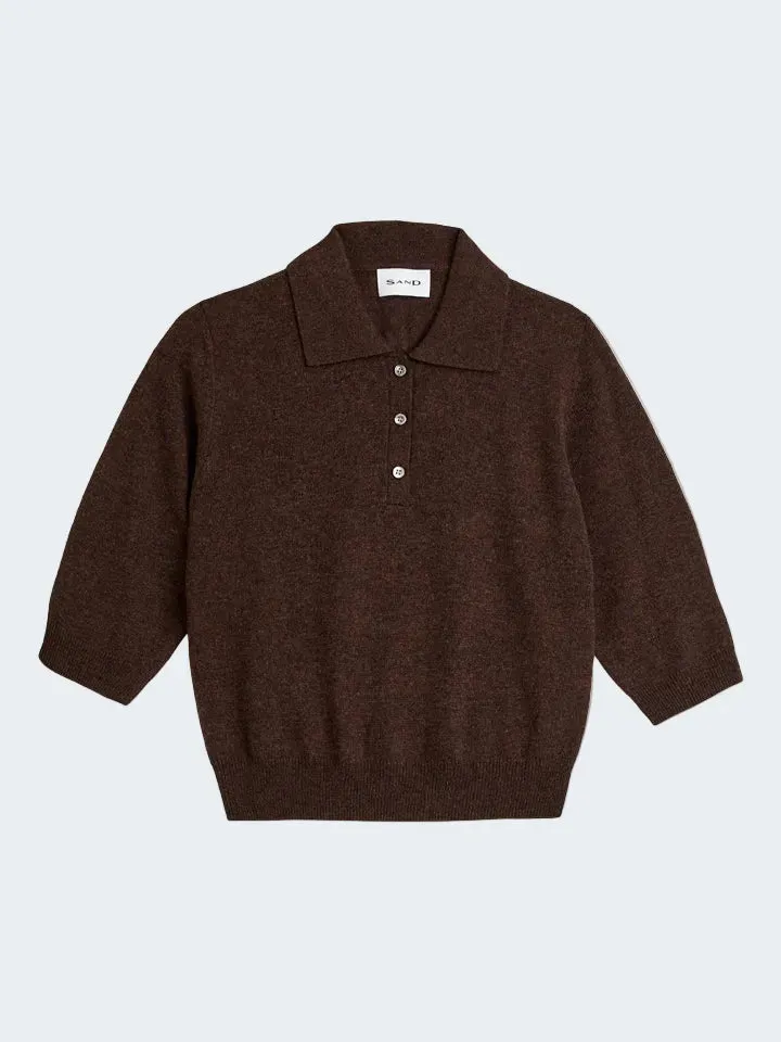 Sand Menswear Damir 5659 polo lana merino marrone donna