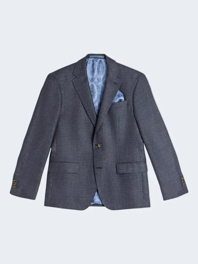 Sand Menswear Star Napoli blazer hopsack blu seta lana