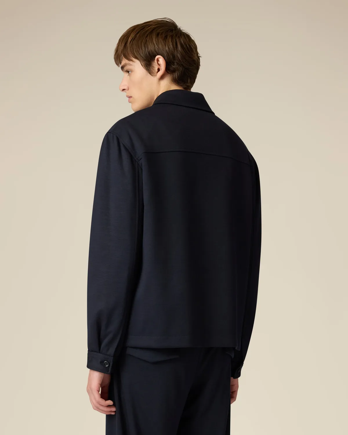 Lardini Easy Wear Giacca camicia lana tencel blu