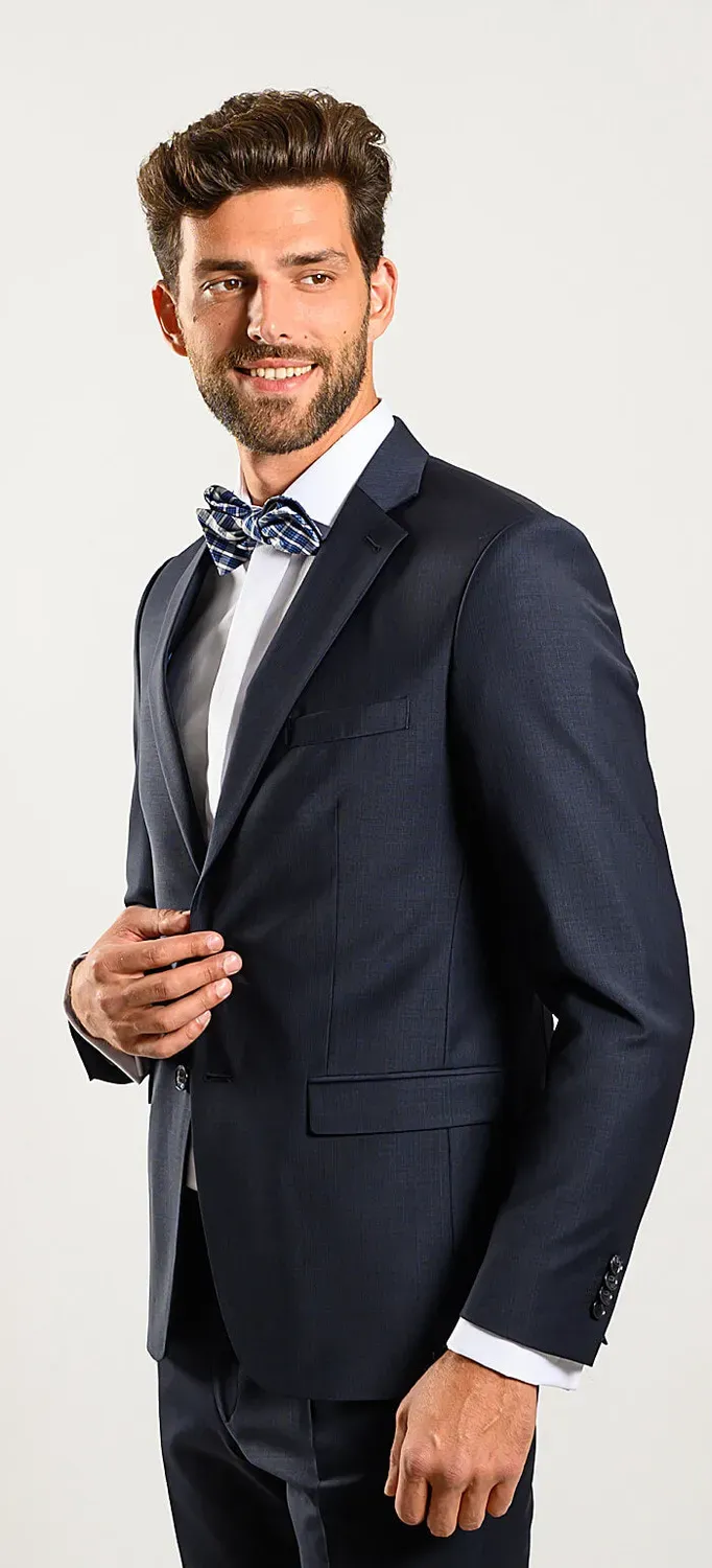 Alain Delon abito blu navy slim fit elasticizzato XL