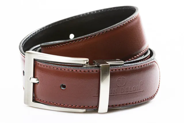 Alain Delon Cintura Pelle Reversibile 110 cm Uomo
