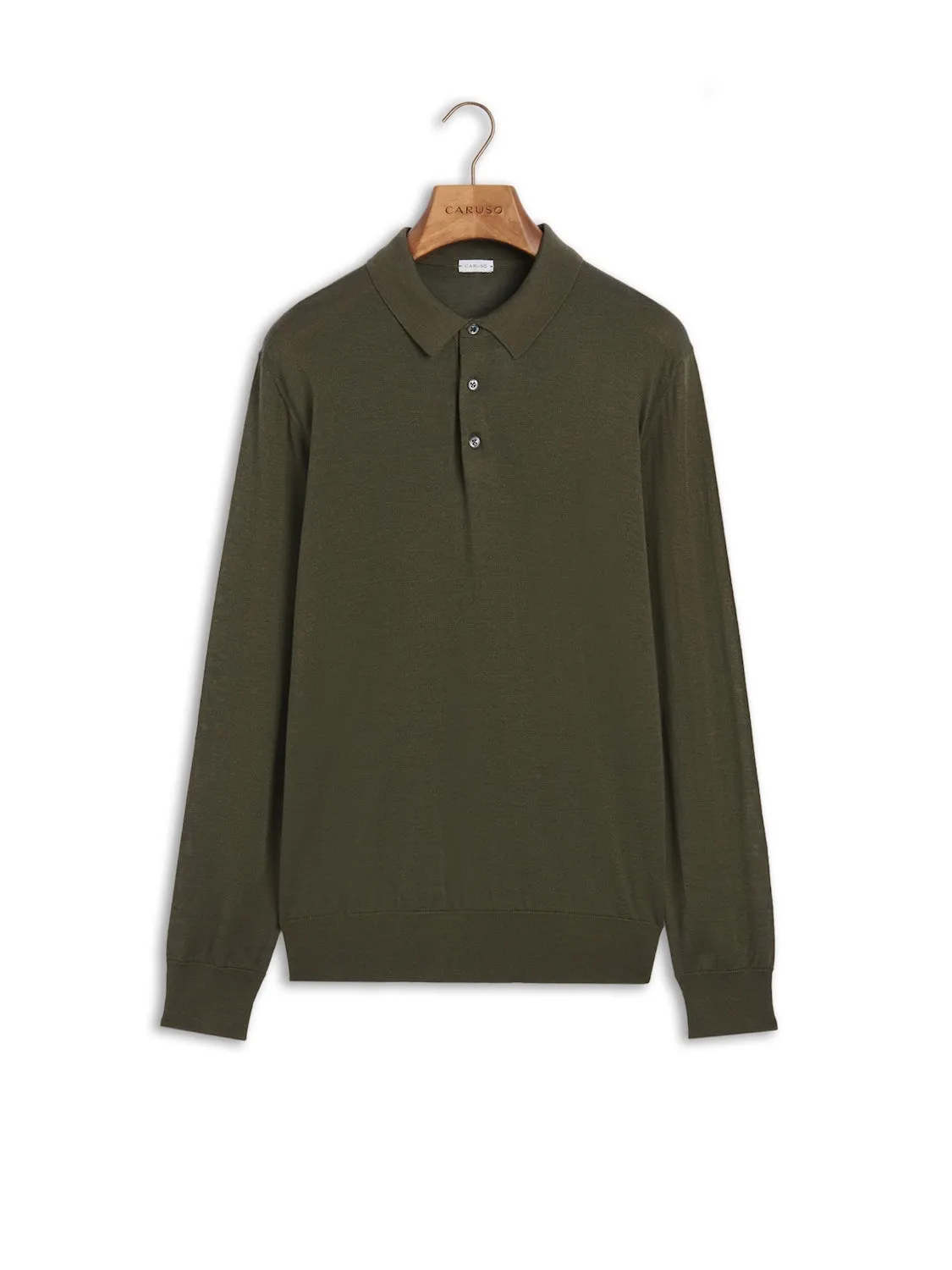Caruso Butterfly polo lana seta cashmere verde
