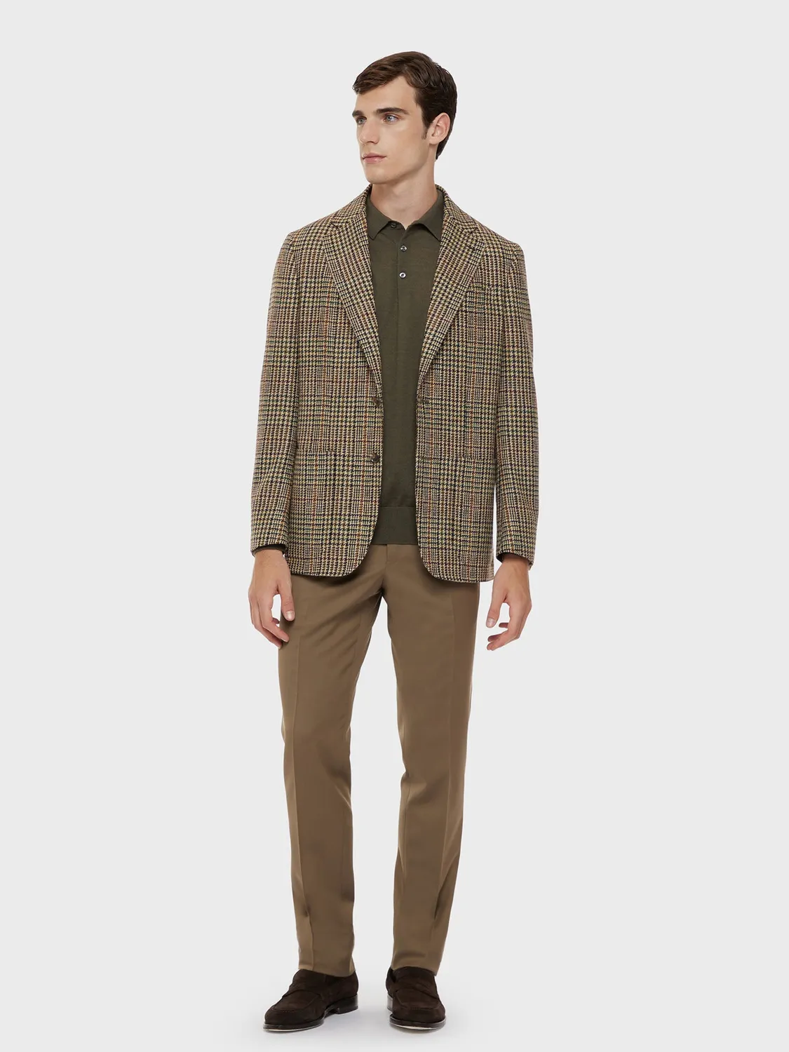 Caruso pantalone slim lana Houdini beige