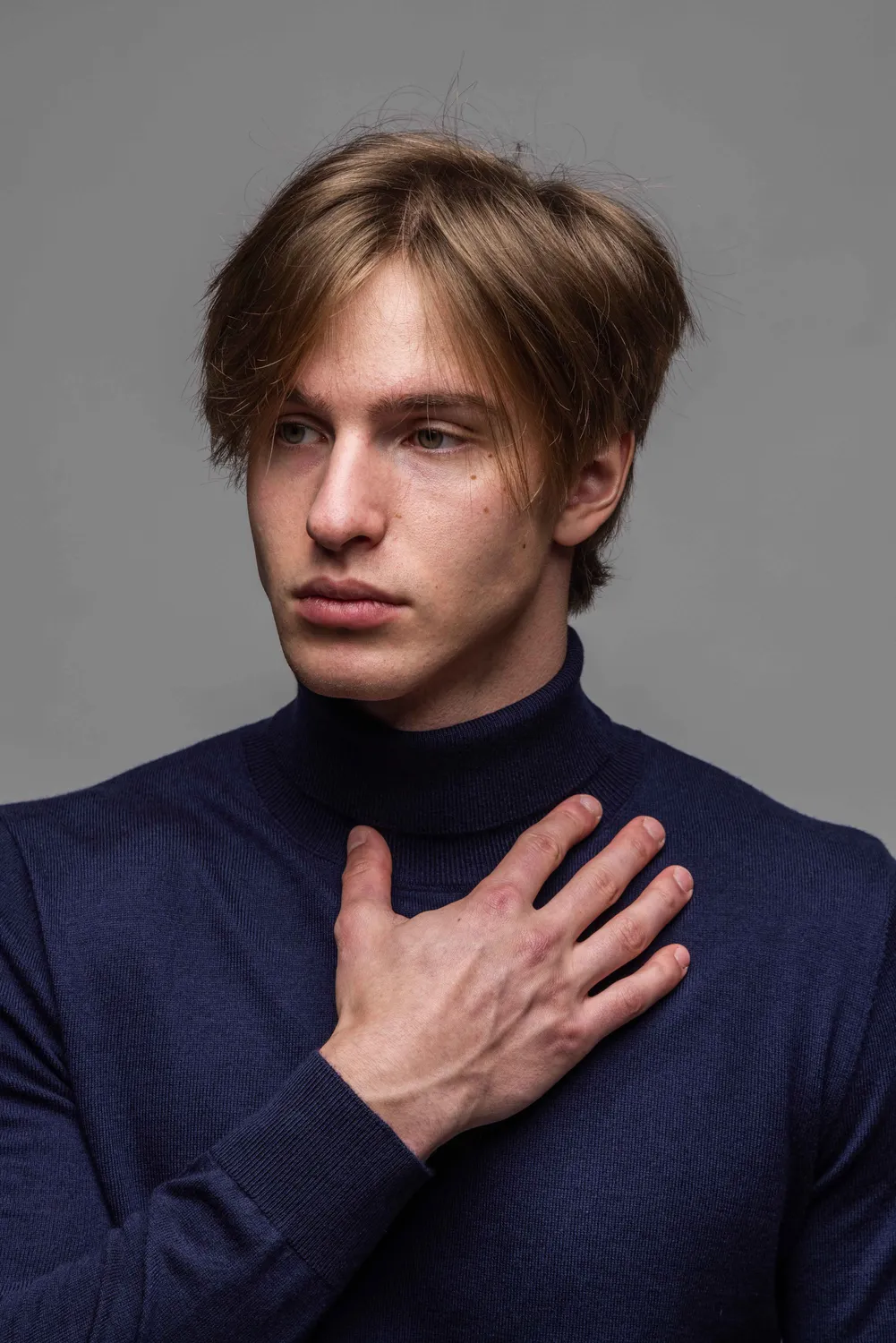 Alain Delon dolcevita uomo blu navy in maglia