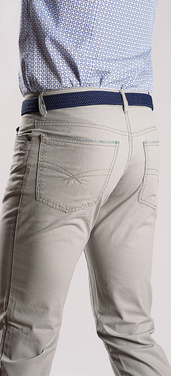 Alain Delon Jeans Skinny Grigio Chiaro Cotone Elastane