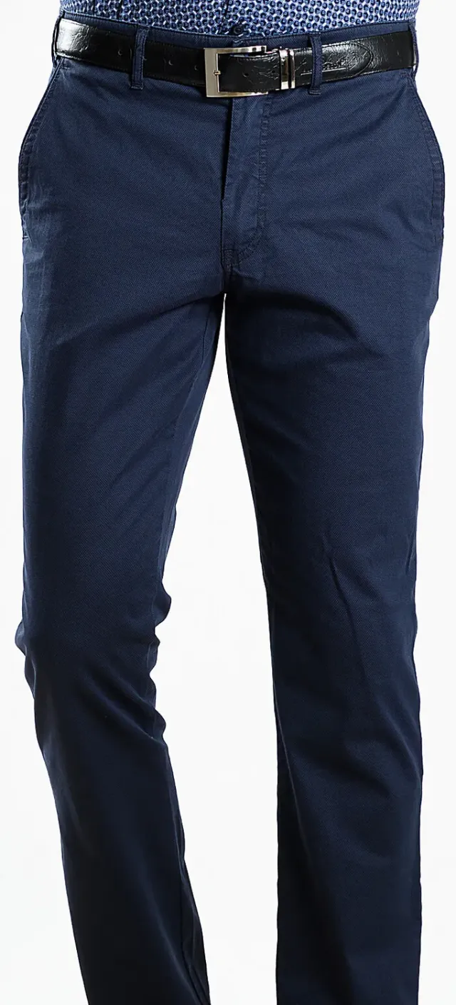 Alain Delon pantalone chino slim blu navy elasticizzato