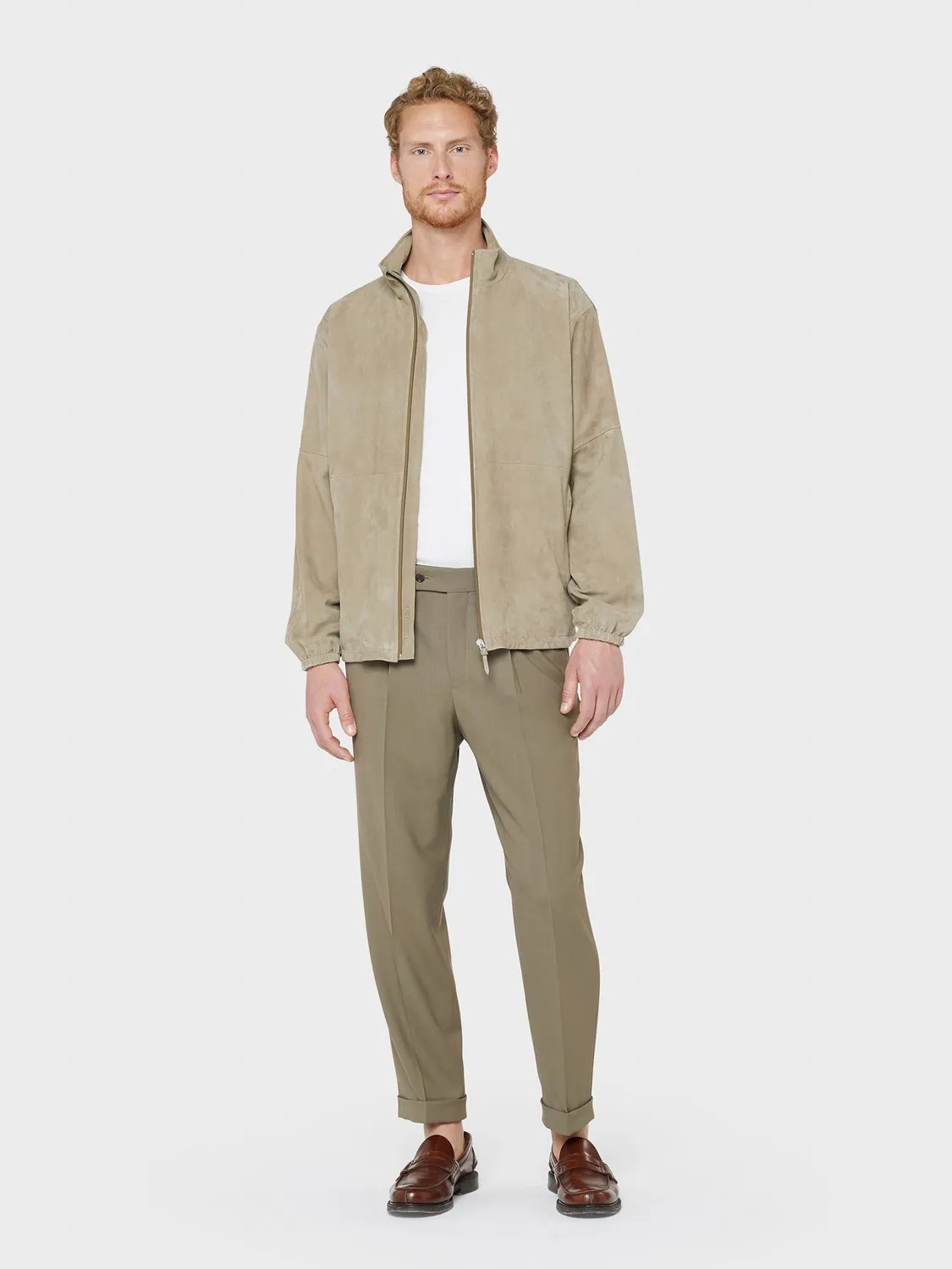 Caruso Houdini pantalone tropical lana khaki