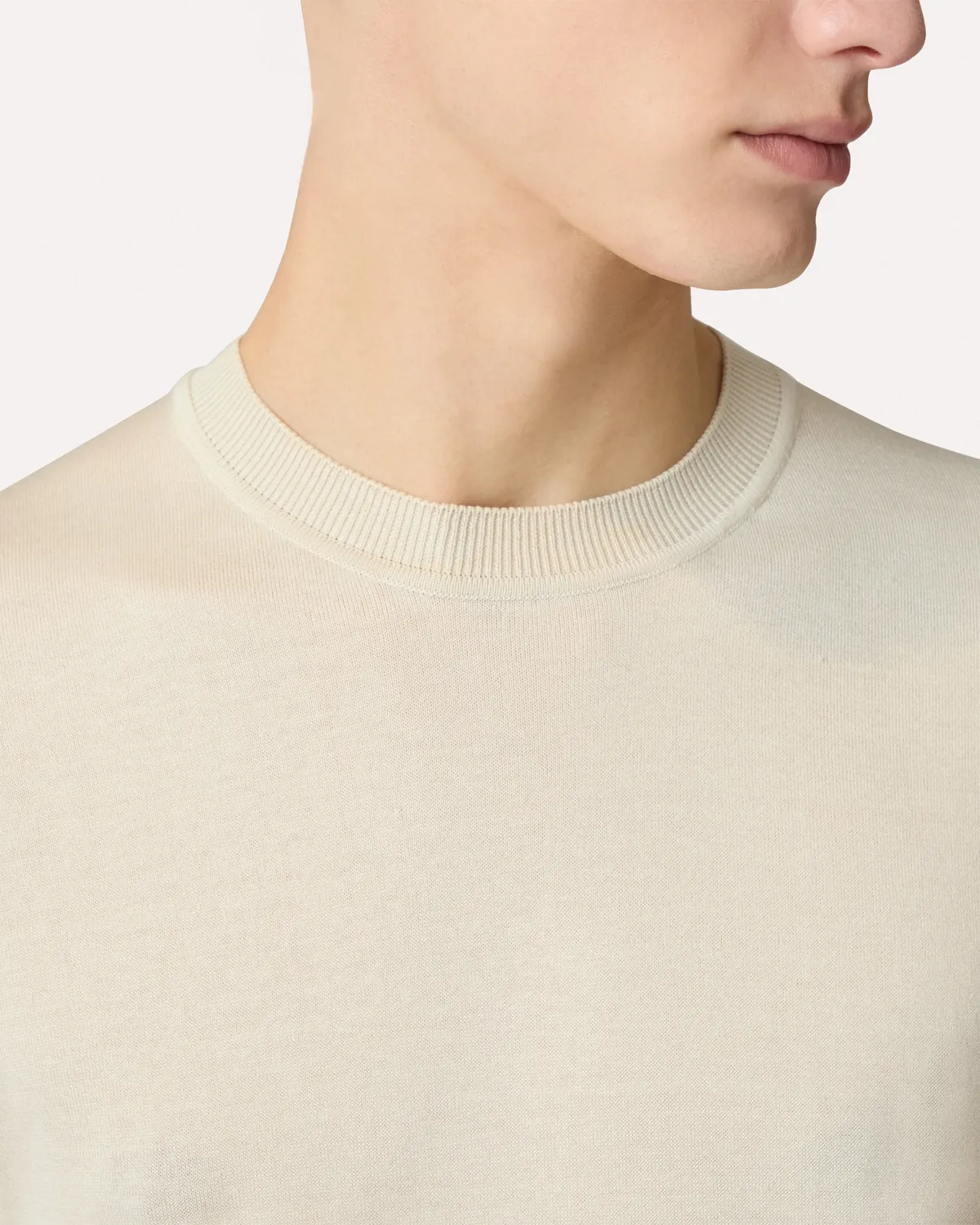 Lardini t-shirt seta panna manica corta