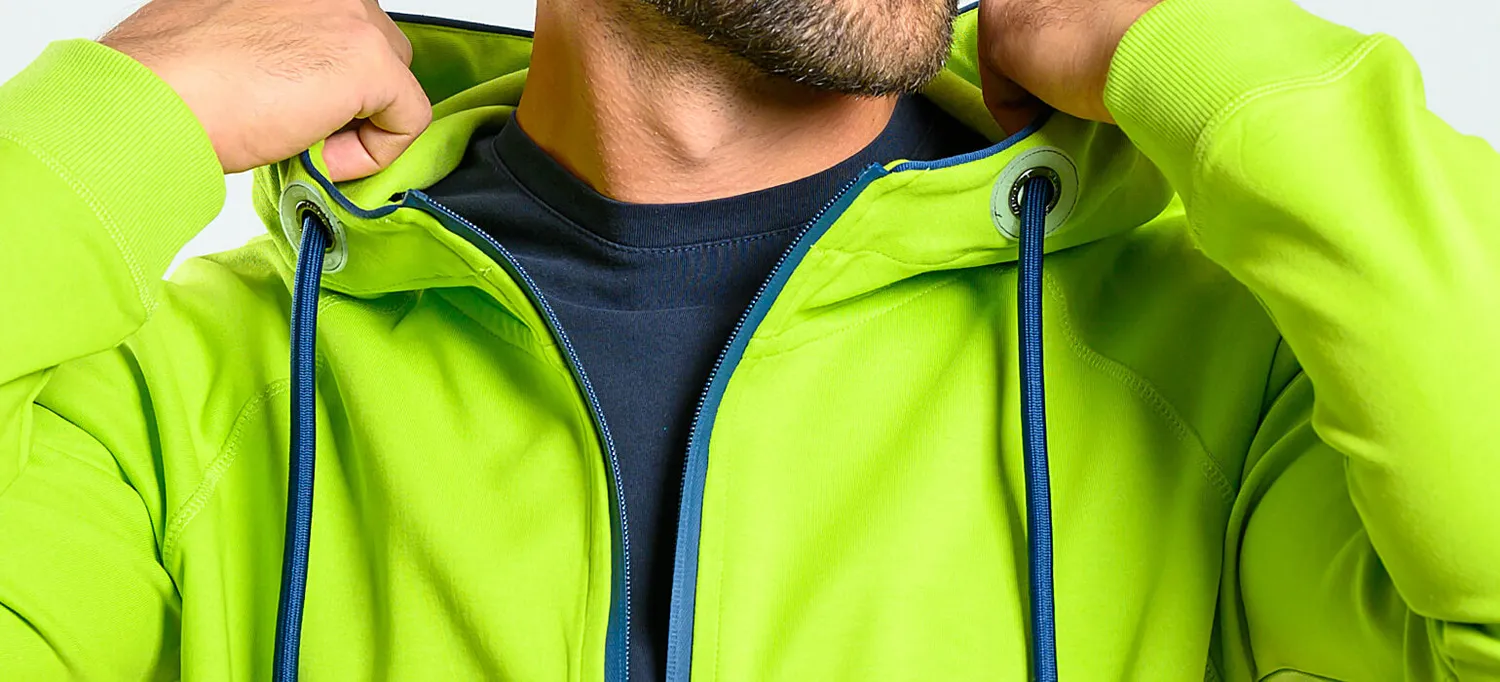 Alain Delon felpa verde cappuccio slim fit cotone