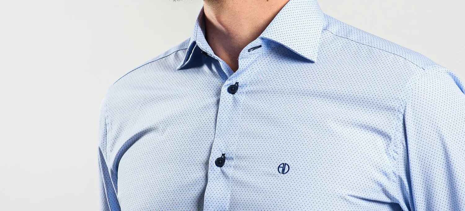 Alain Delon Extra Slim Fit camicia blu quadretti 44 cotone