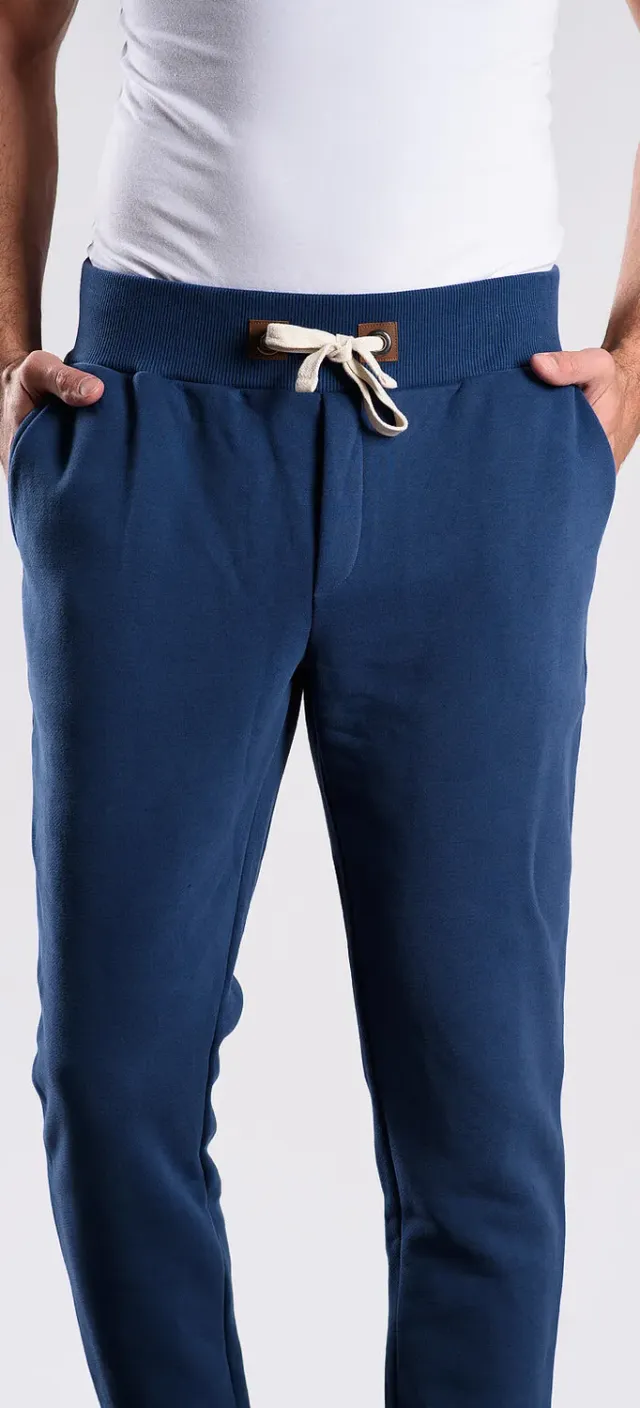 Alain Delon pantaloni tuta blu S slim fit zip