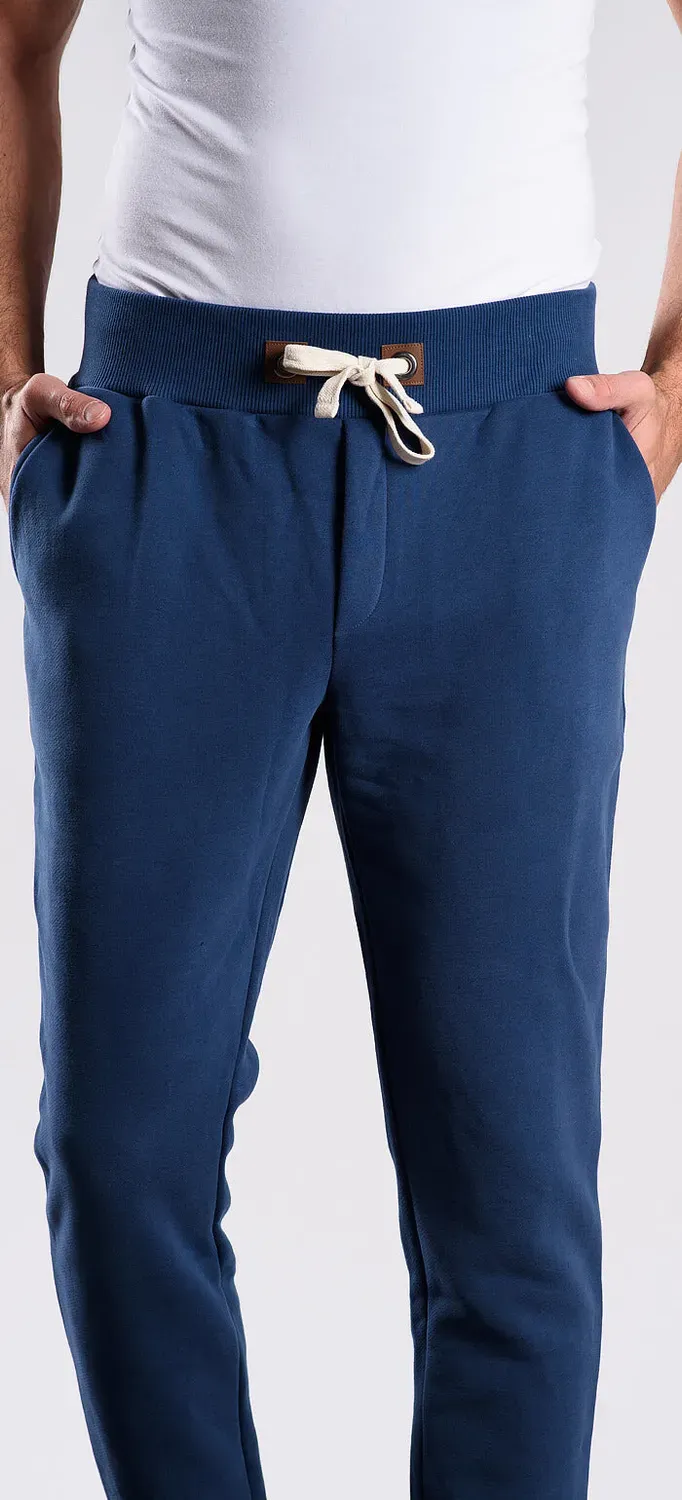 Alain Delon pantaloni tuta blu S slim fit zip