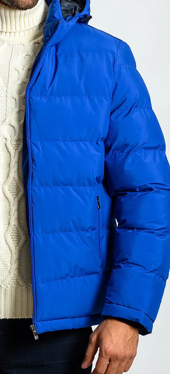 Alain Delon Giacca Invernale Blu Imbottita Leggera