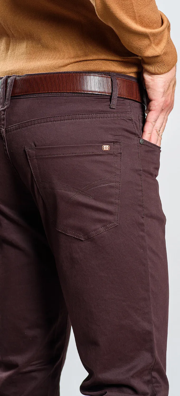 Alain Delon Jeans Marrone Cotone Elasticizzato Slim