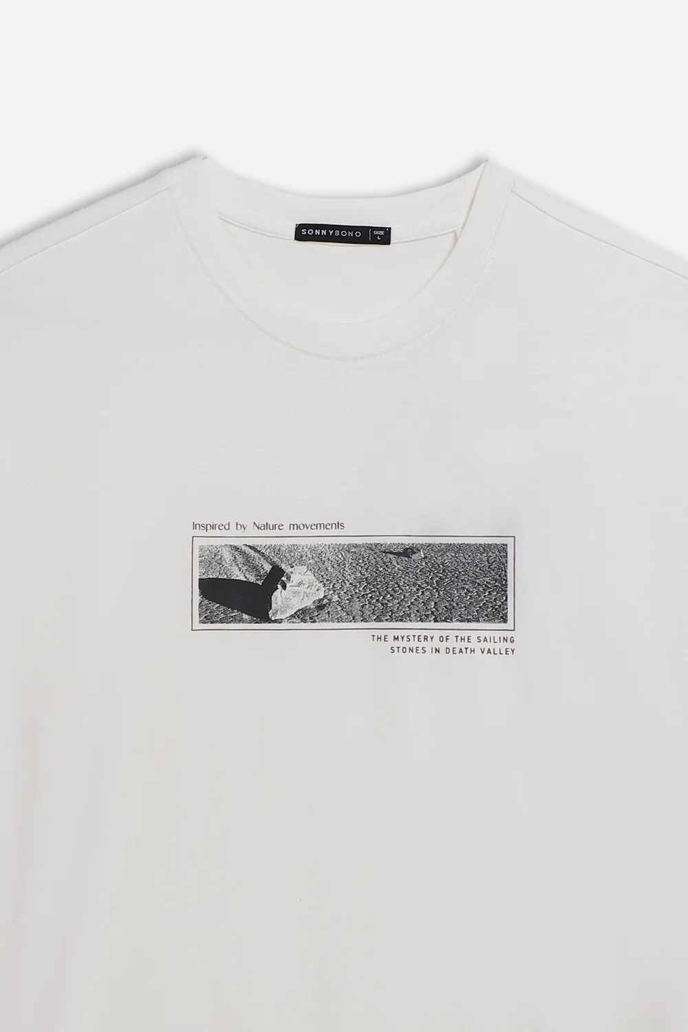 Sonny Bono T-Shirt Manica Lunga Panna Stampa Cotone