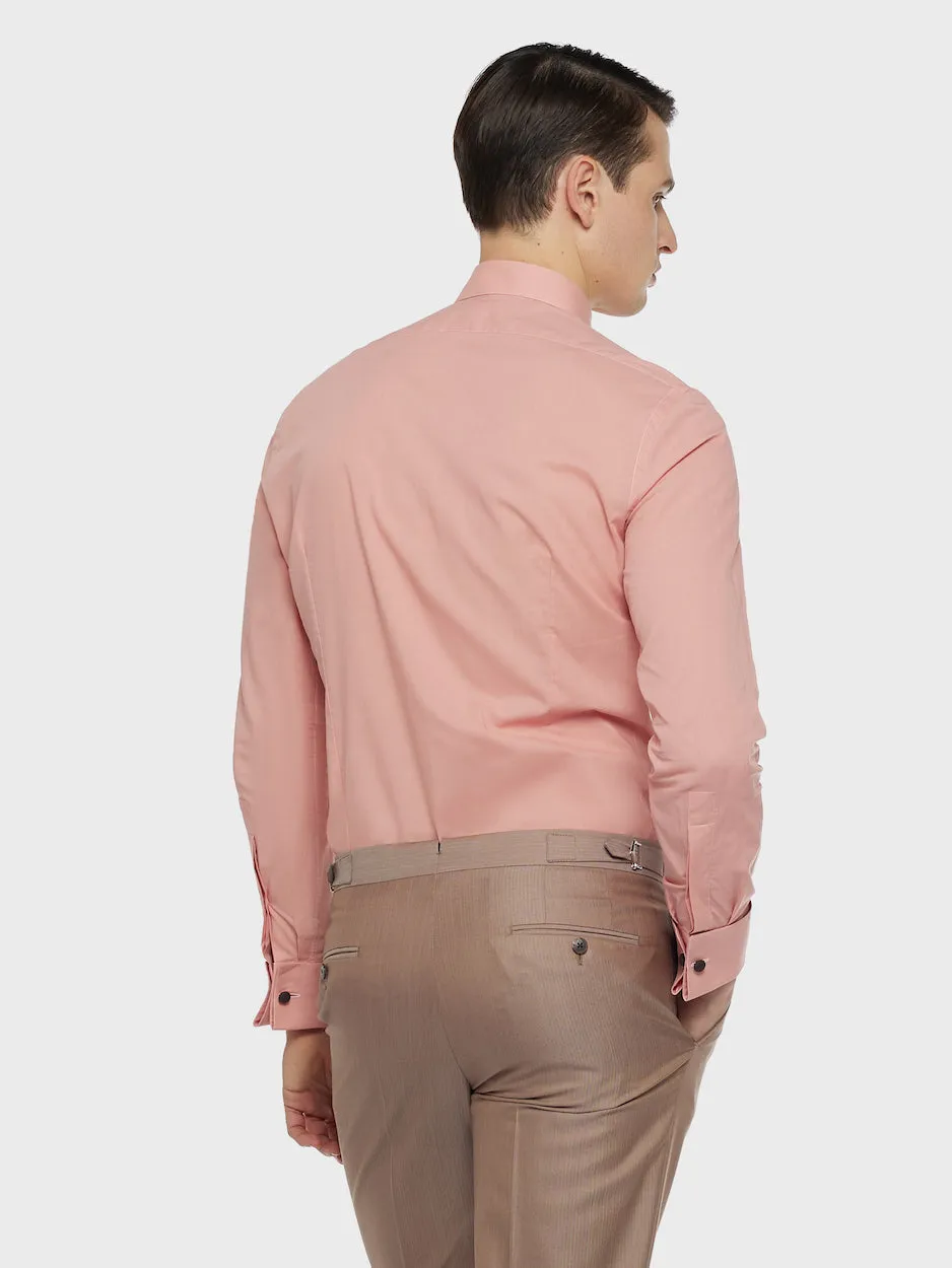Caruso camicia cotone rosa uomo collo francese