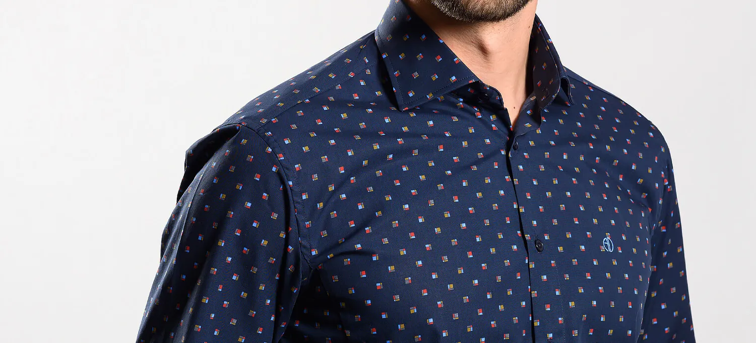 Alain Delon camicia casual blu navy extra slim fit
