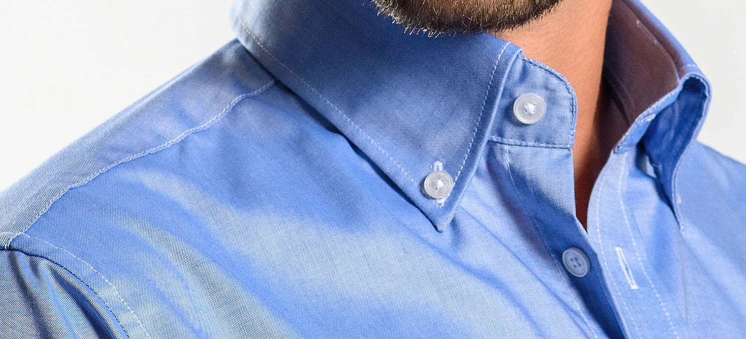 Alain Delon Camicia Blu Extra Slim Fit Collo Button-Down