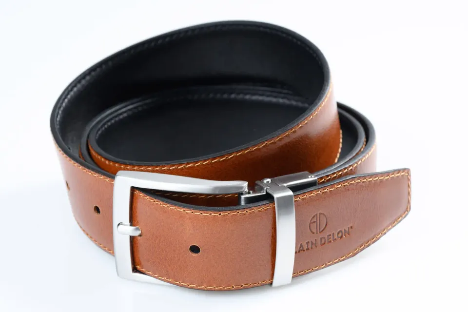 Alain Delon cintura pelle reversibile 110 cm