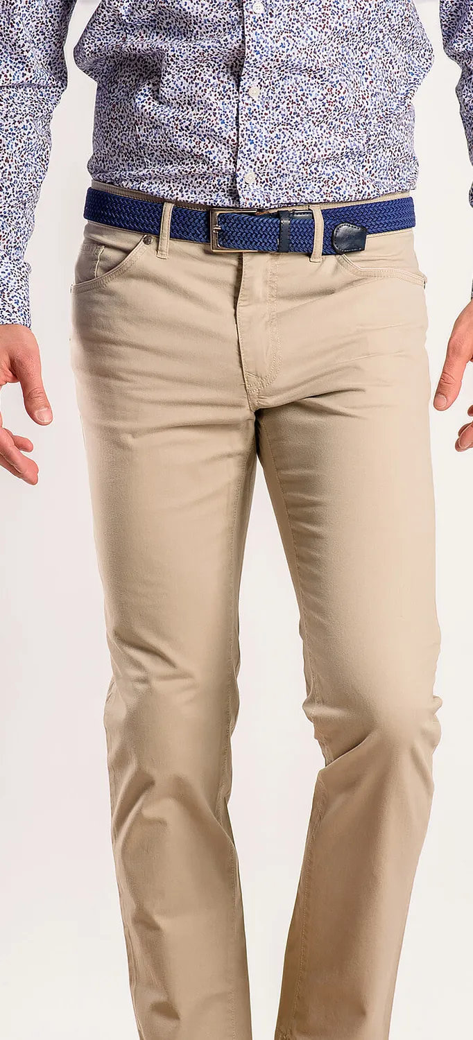 Alain Delon jeans beige slim elasticizzati