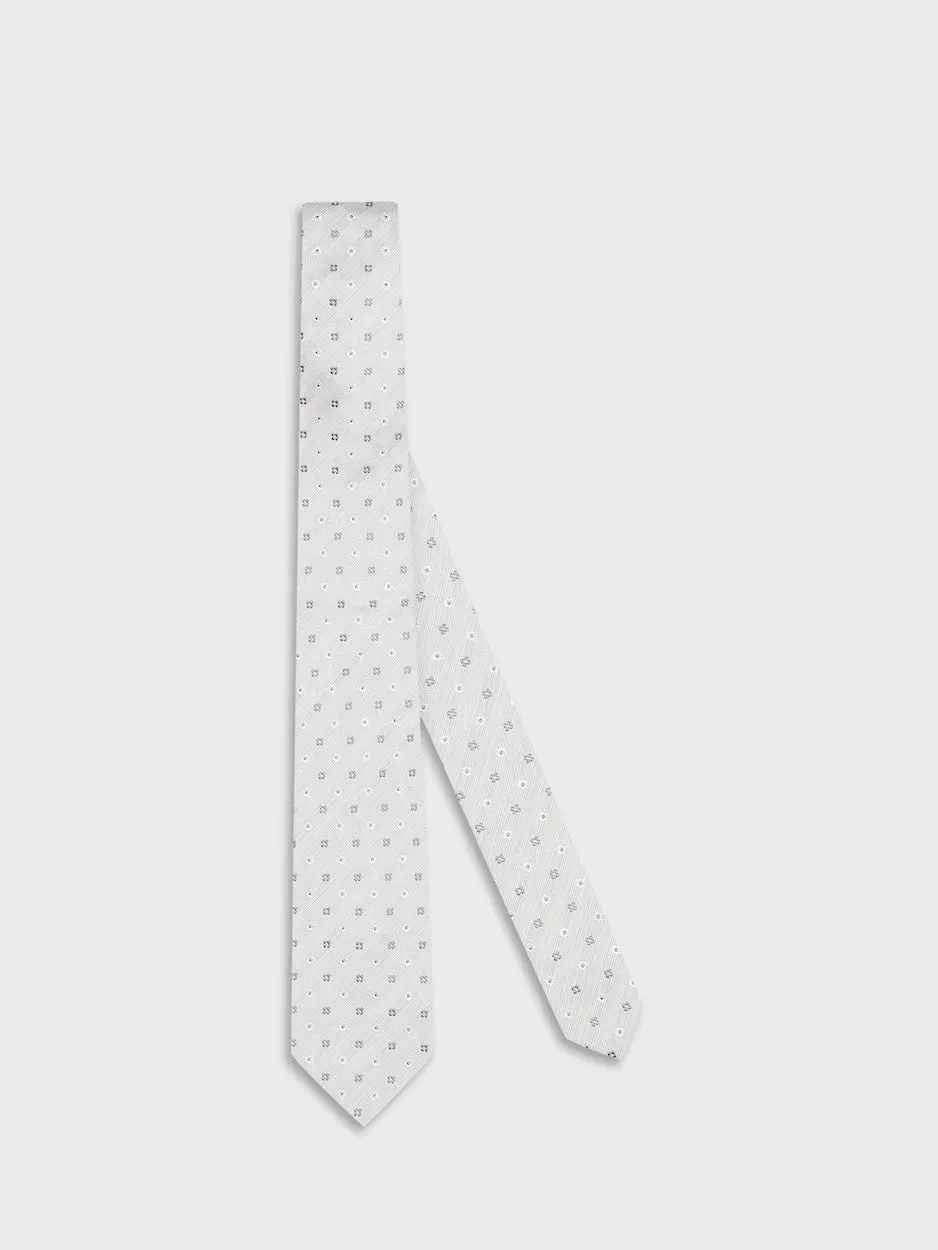 Caruso Cravatta Seta Jacquard Grigia