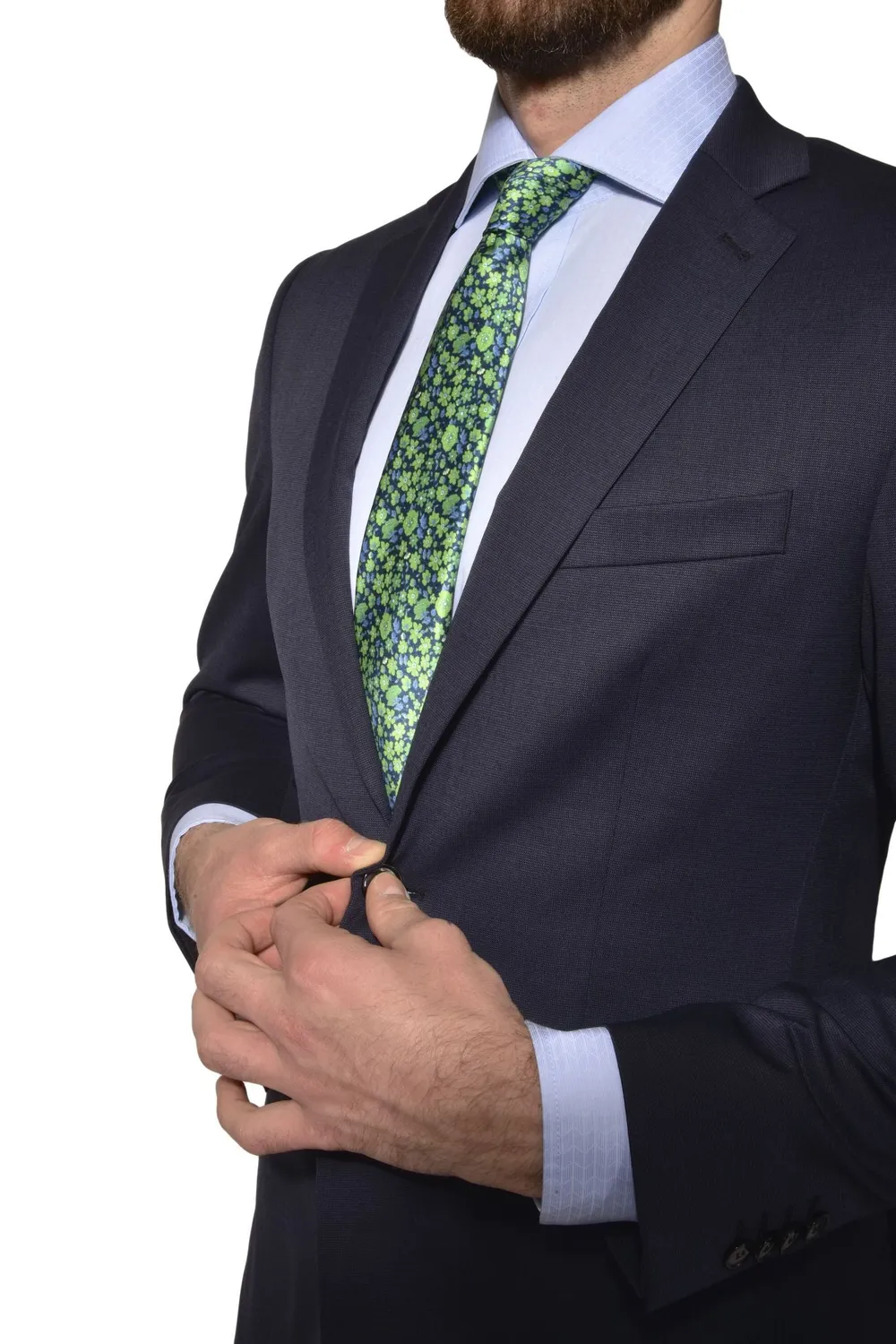 Alain Delon Basic giacca abito blu navy lana stretch