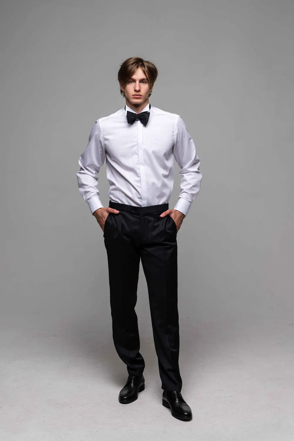 Alain Delon Smoking Nero Lana Slim Fit Rever Scialle