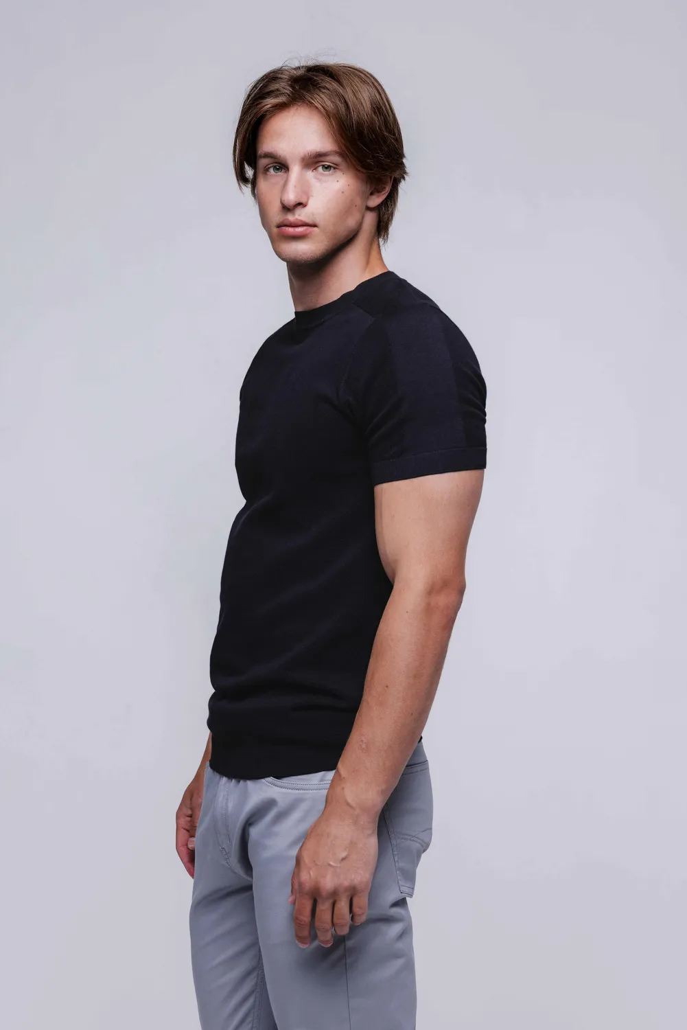 Alain Delon T-shirt Nera Cotone 100% Uomo