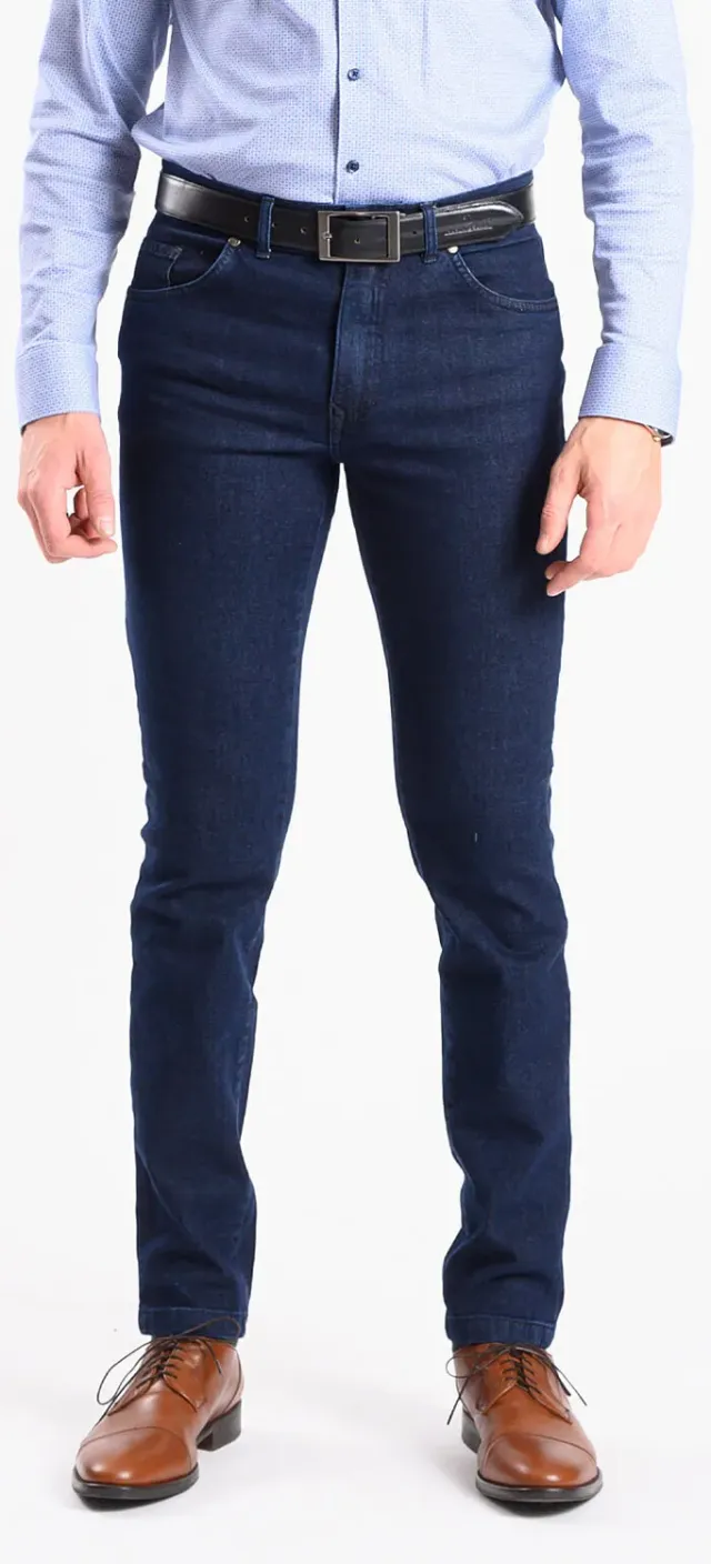 Alain Delon jeans blu scuro slim fit elasticizzati