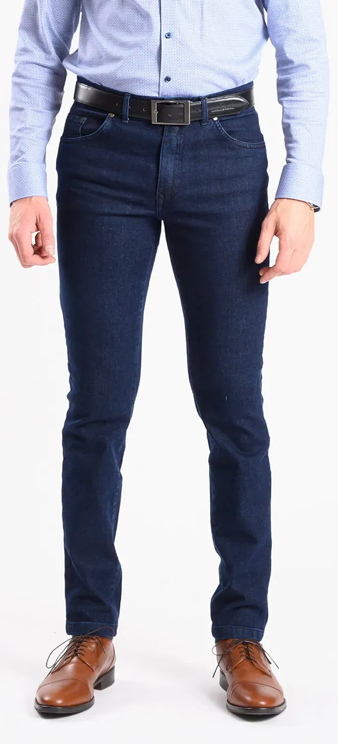 Alain Delon jeans blu scuro slim fit elasticizzati