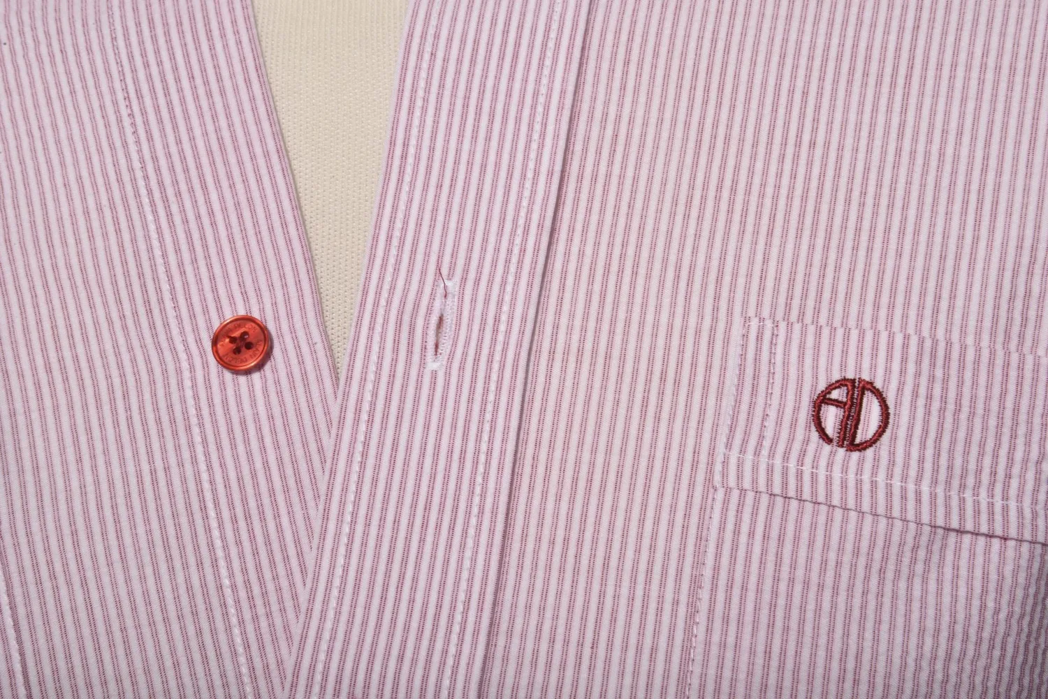 Alain Delon camicia slim fit collo coreano a righe weekend