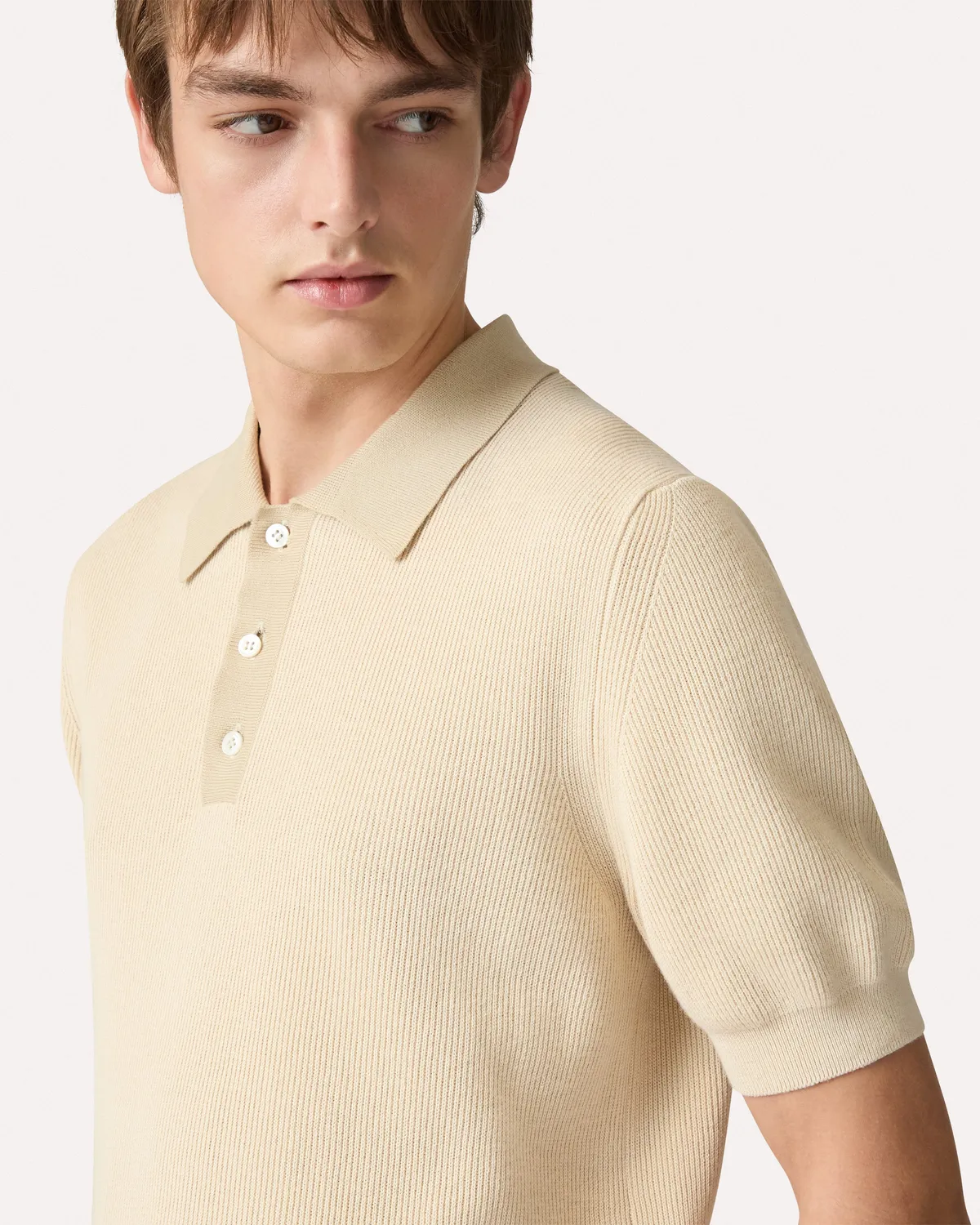 Lardini polo panna costa inglese cotone compact