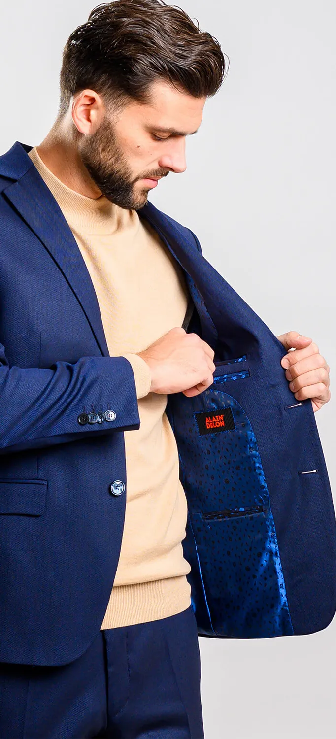 Alain Delon Abito Blu Slim Fit Misto Elasticizzato XL