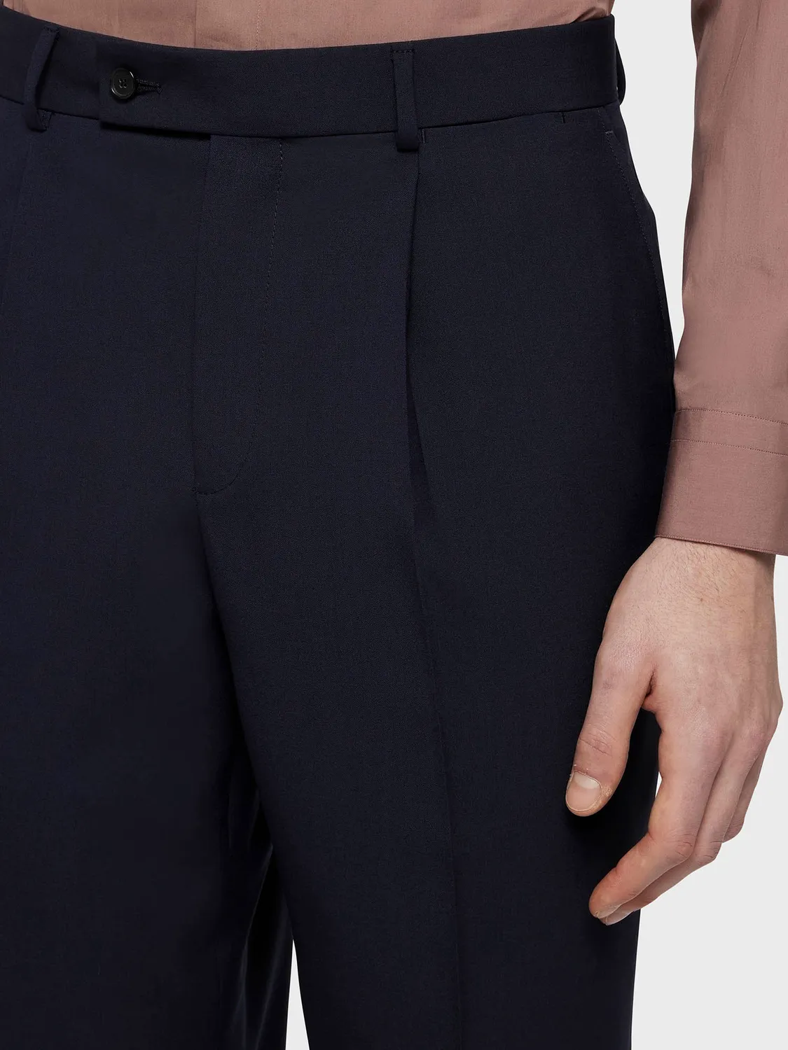 Caruso Houdini pantalone lana blu una pince