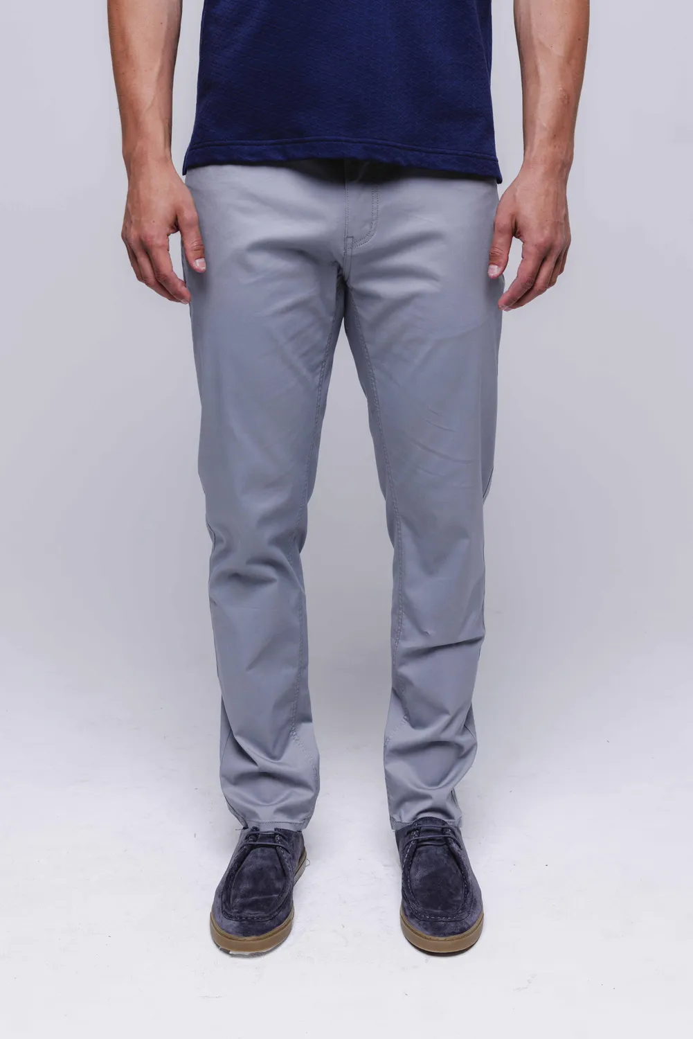 Alain Delon pantaloni casual grigi cotone elasticizzato